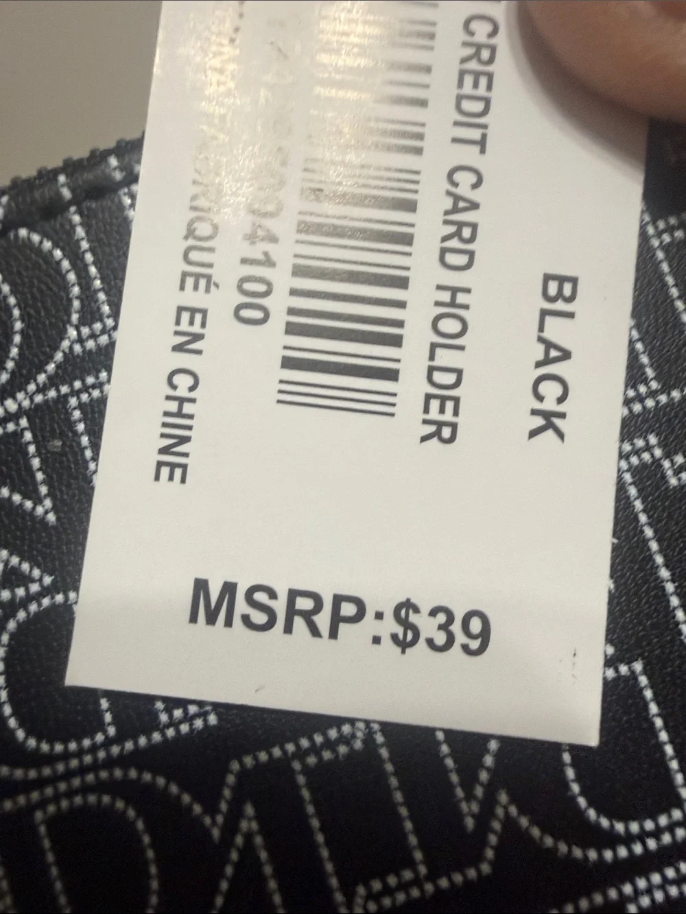 Badgley Mischka Black Logo Zip Card Pouch